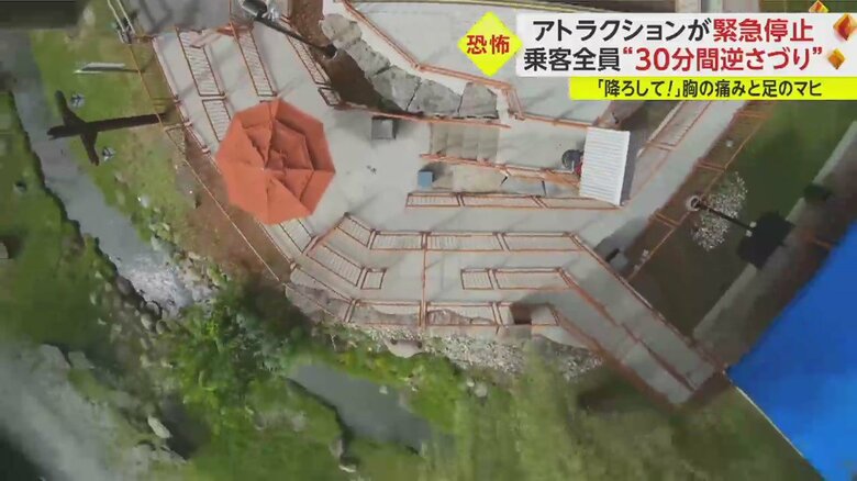 アトラクションに乗った時の景色。勢いよく上昇