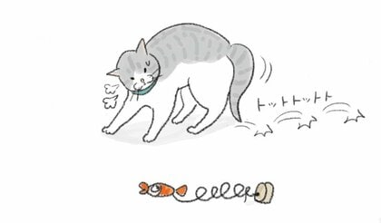 【猫あるある漫画】なんでそんなに猫しぐさ　第6回「縦横にスライド　やんのかステップ」