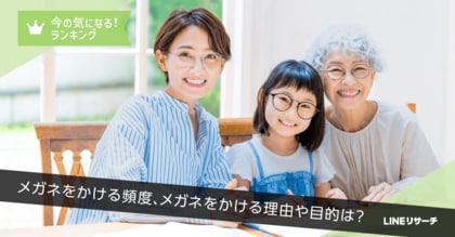 【LINEリサーチ】メガネをかける頻度は「ほぼ毎日」が約6割!年代が上がるほど割合が高くなる傾向