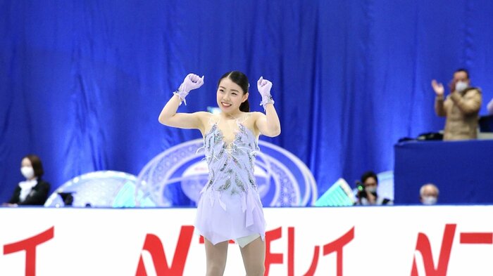 2020全日本選手権でフリーの演技をする紀平梨花