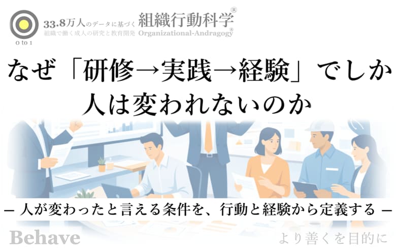なぜ「研修→実践→経験」でしか人は変われないのか（組織行動科学(R)）