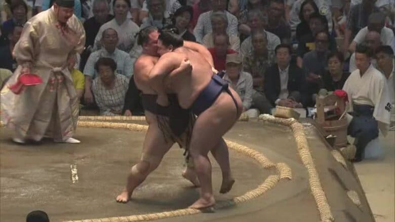 朝乃山、春場所で敗れた難敵・狼雅を撃破　連敗止める【大相撲名古屋場所 4日目結果】｜FNNプライムオンライン