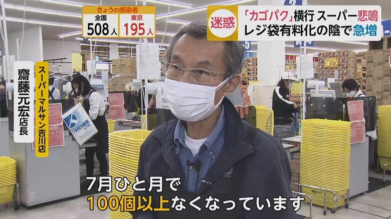 じゃあ返します 買い物カゴ持ち去り急増 レジ袋有料化で被害相次ぎスーパー悲鳴