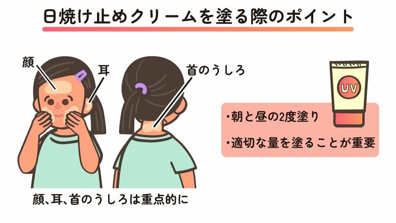 日焼け止めクリームを塗る際のポイント