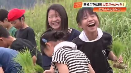 四万十市の小学生が田植えに挑戦！泥の感触に悲鳴上げるも、最後は農家に感謝【高知】