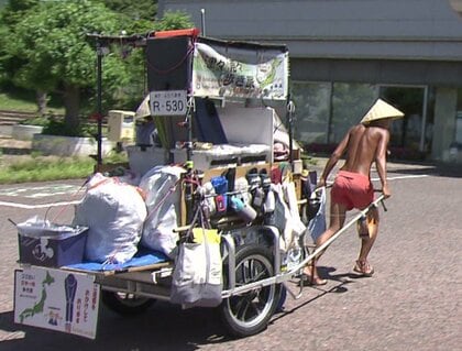 リヤカーで日本一周ごみ拾いの旅 辿り着いた本土最西端の地・長崎 各地の出会いが原動力に｜FNNプライムオンライン