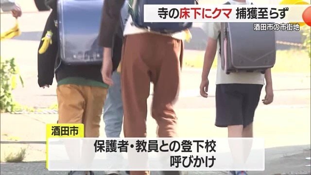 クマが捕獲されるまでは、保護者・教員付き添いで登下校が行われていた