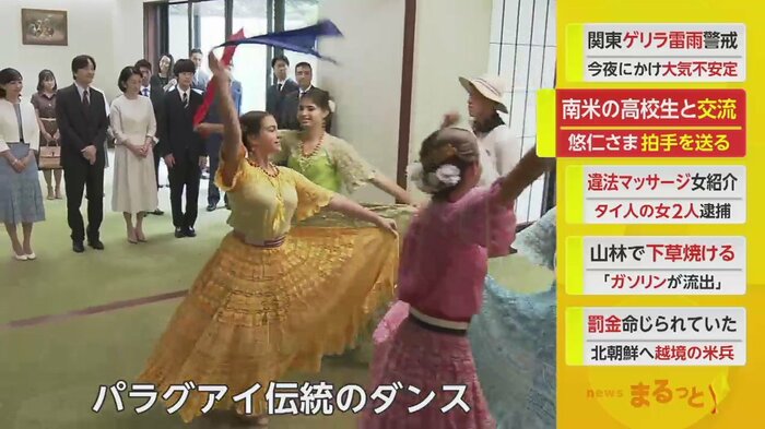 学生たちは、パラグアイ伝統のダンスなどを披露