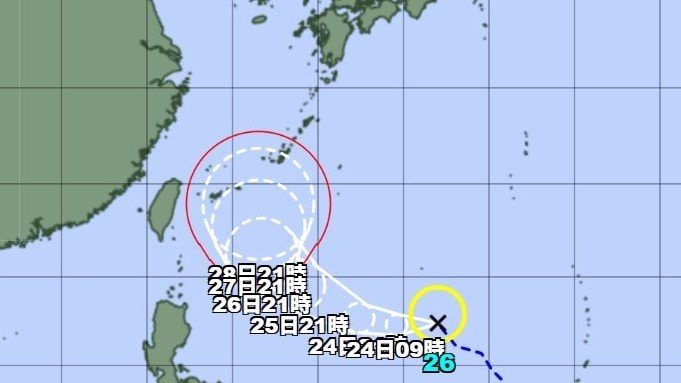 台風26号の進路予想図　気象庁HPより