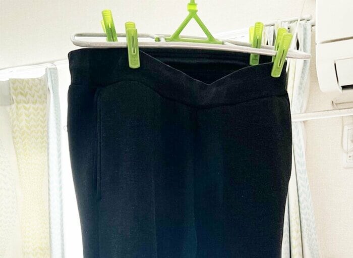 つるして干す際は腰を上に（特集班撮影）