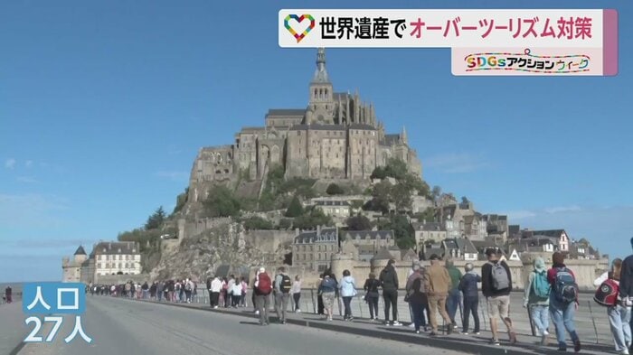 人口わずか27人のモンサンミシェルには、年間300万人もの観光客が訪れる