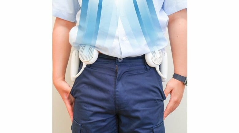 2つ使って横に装着すると、前後左右全てが涼しい