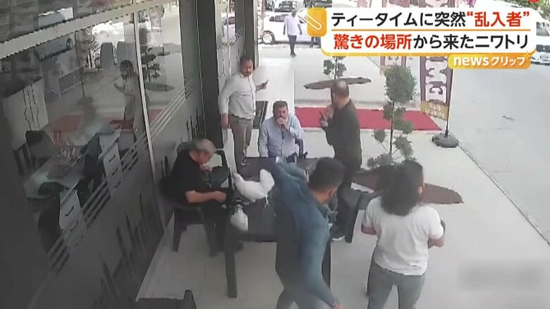 ぶち壊しになった男性たちのティータイム