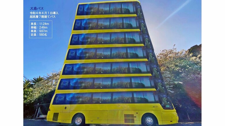7階建てバス。あれば乗ってみたい（提供：大島旅客自動車）