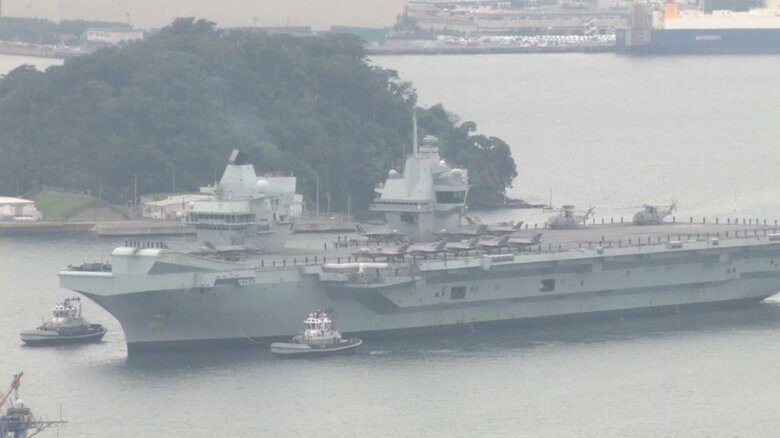 イギリス軍空母「クイーン・エリザベス」　神奈川・横須賀港　9月