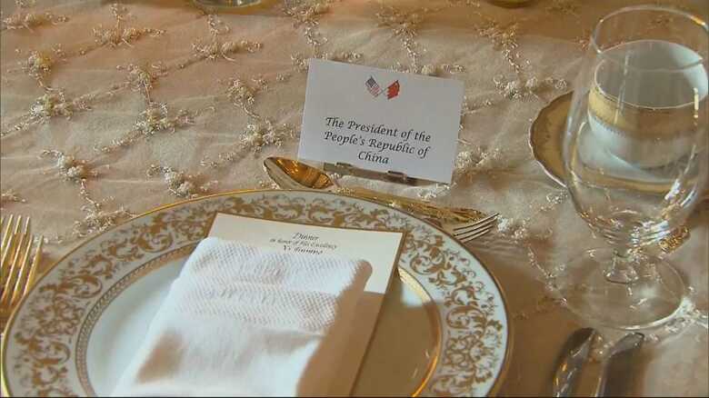 2017年4月7日　中国の習近平国家主席をマール・ア・ラーゴに招待しての夕食会で