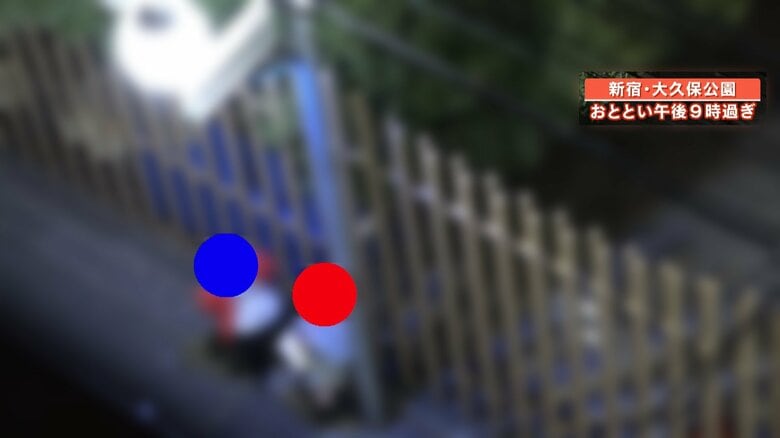 女性に近づく男性（青丸）