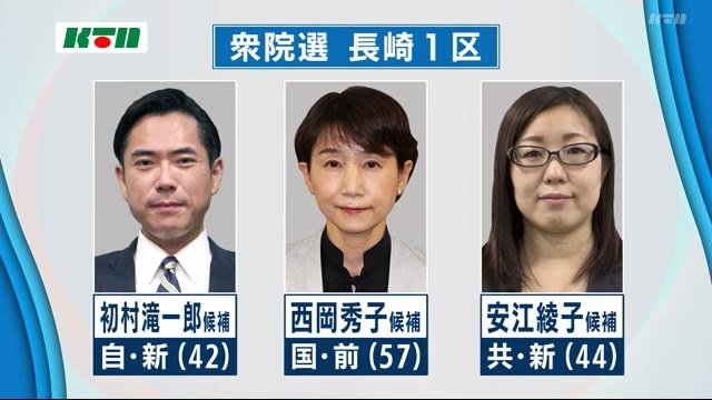 衆院選長崎1区に3人が立候補