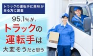 【トラックの運転手に興味がある方に調査】95.1%が、トラックの運転手は「大変そうだと思う」