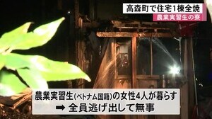 高森町で農業実習生の寮が全焼 ケガ人なし【熊本】