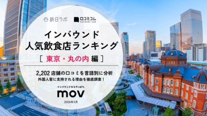 【独自調査】2026年最新：外国人に人気の飲食店ランキング［東京・丸の内編］1位は「MOHEJI 新丸ビル」！| インバウンド人気飲食店ランキング