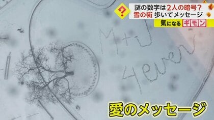 バレンタイン翌日…雪の公園に“歩いて”書いたロマンチックな愛のメッセージ　秘密の数字は2人の暗号？　カナダ