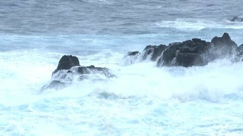 【中継】台風25号接近の八丈島で雨風強まる　フェリー・航空便欠航、観光客は予定前倒しで帰路へ　被害拡大に懸念