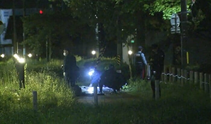 仙台市内で発生した強盗事件の現場