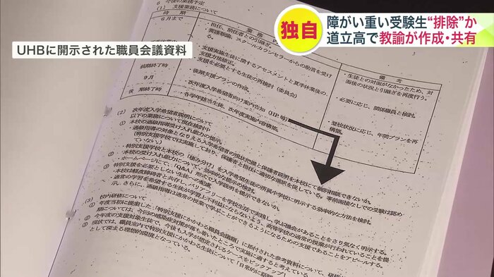 UHBに開示された職員会議資料