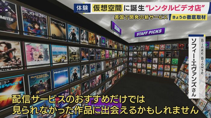 バーチャルなビデオショップの空間