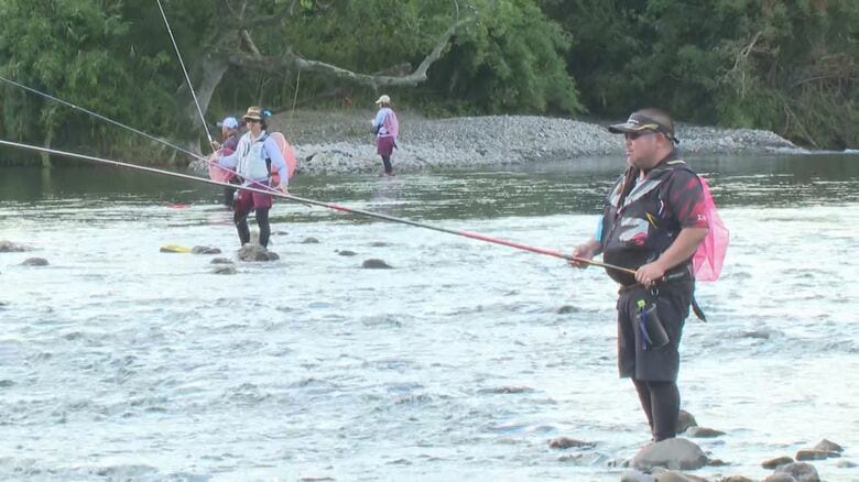 伊勢神宮に奉納も…日本有数の清流・大内山川で鮎の友釣り大会 約110人の太公望が腕前競う｜FNNプライムオンライン