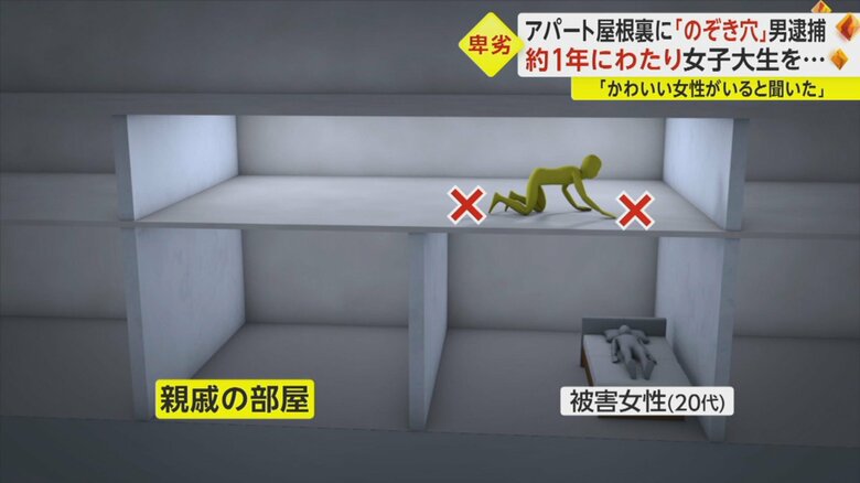 穴を2つ開けて女子大生をのぞいていたか
