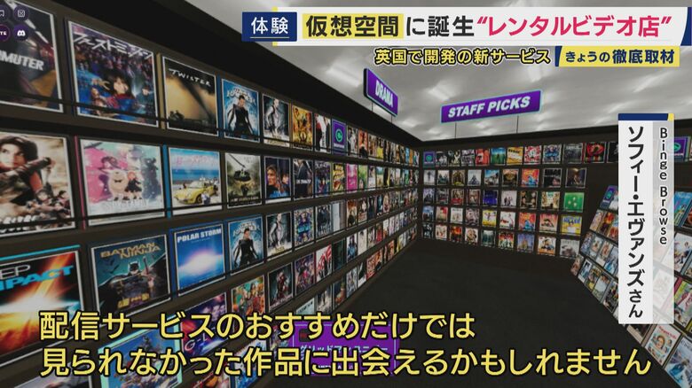 バーチャルなビデオショップの空間