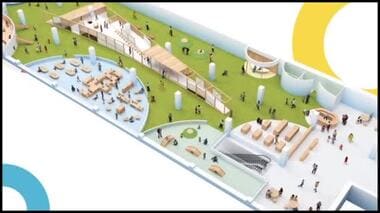 全天候型屋内公園「BBTパーク」の完成近づく　職人も驚く全長36メートル「大型遊具」