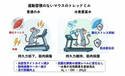水素摂取が運動時の骨格筋酸化ストレスを抑制し持久力を向上｜MiZ・筑波大学 共同研究
