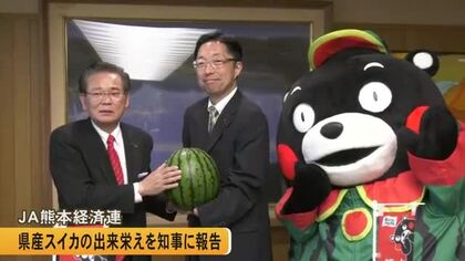 ＪＡ熊本経済連が今年の県産スイカの出来栄えを知事に報告【熊本】
