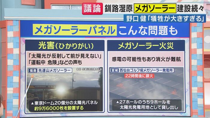 メガソーラーパネルをめぐる様々な問題(関西テレビ「旬感LIVEとれたてっ!」より)