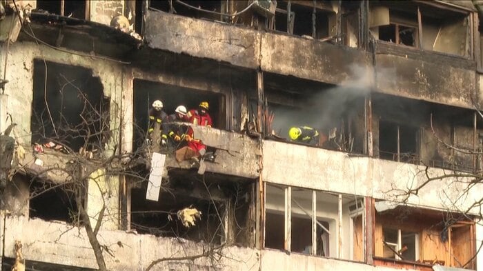 ロシア軍の攻撃を受けたウクライナの首都・キーウ