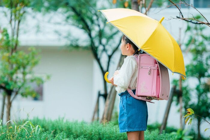 子ども用晴雨兼用日傘 無地イエロー