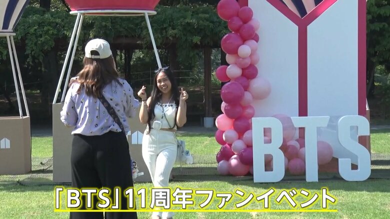 日本はじめ世界中からファン殺到　BTSデビュー日の記念イベント　JINさんは“1000人ハグ”イベントで再始動｜FNNプライムオンライン