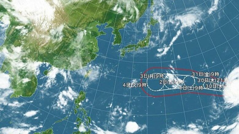 【台風情報】台風13号の今後の進路予想は　「猛烈な」勢力に発達　8月4日は「非常に強い」勢力で小笠原近海へ進む予想｜FNNプライムオンライン