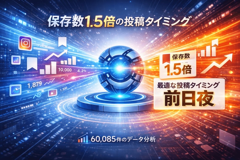 セール当日の投稿はもう遅い？ 6万件のデータが証明した、インスタの保存数を1.5倍にする『前日夜』の黄金スケジュール-Woomy