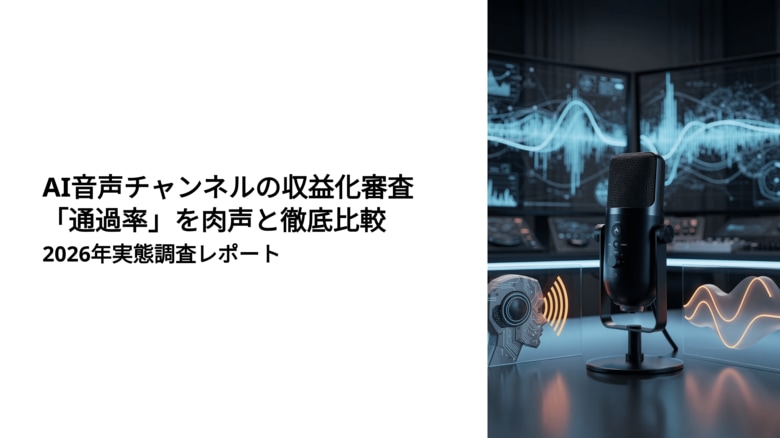 AI音声チャンネルの収益化審査「通過率」を肉声と徹底比較｜2026年実態調査レポート
