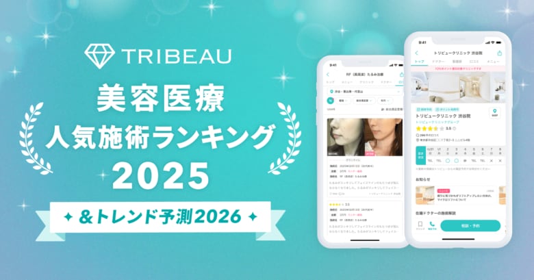 【トリビュー】美容医療の2025年人気施術ランキングおよび2026年トレンド予測を発表