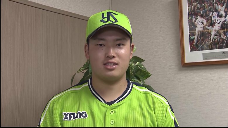 TV出演した西田にメッセージを送る村上宗隆