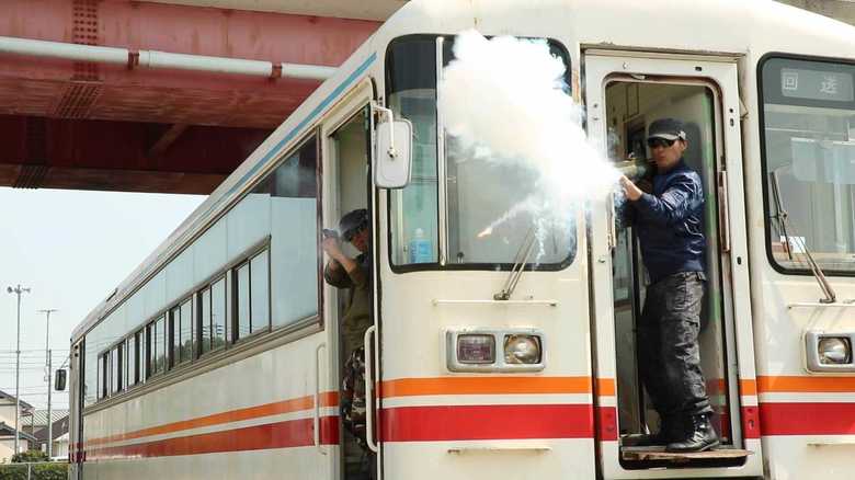 自動車だけでなく、列車を使用した体験会も行われた