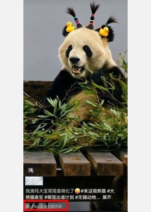「AI生成された内容を含む」と明記された中国SNSへの投稿