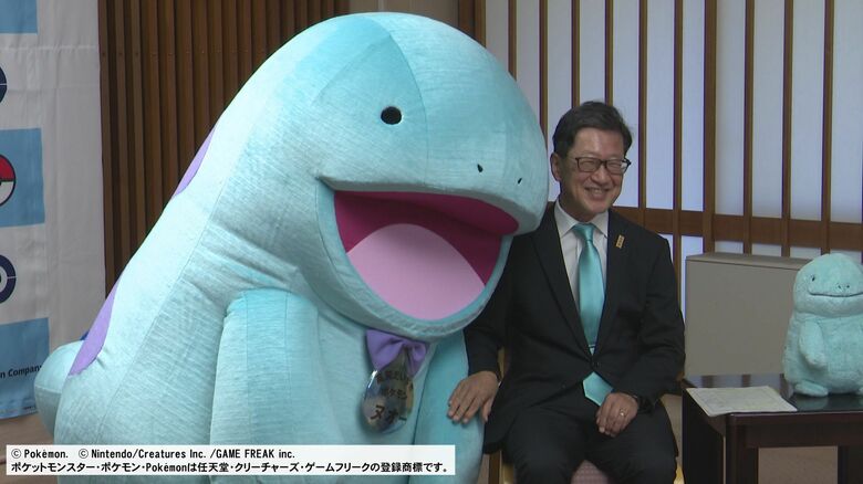 ヌオーと高知県の浜田知事（2024年11月・高知県庁）