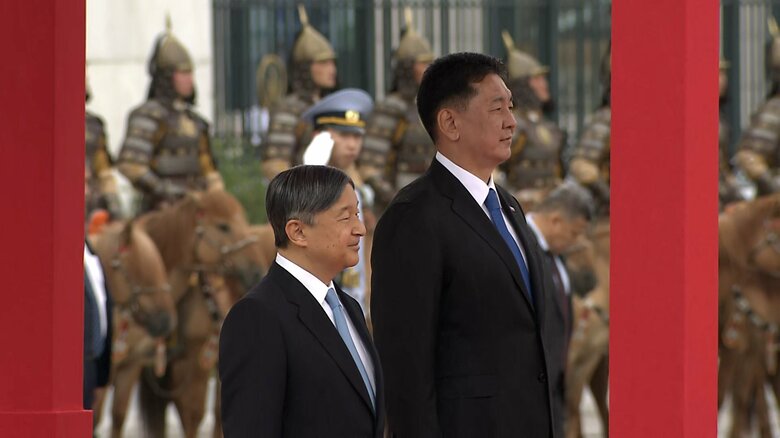 歓迎式典に出席された両陛下（7月8日）