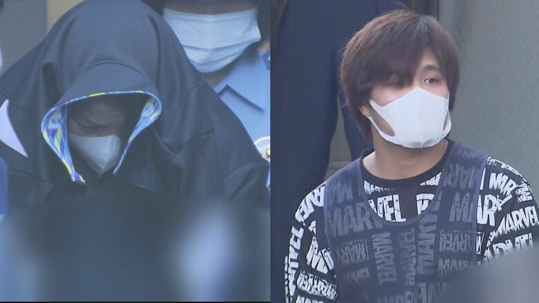 殺害された村上さんの長男の妻・敦子被告（左）と村上さんの次男直哉被告（右）